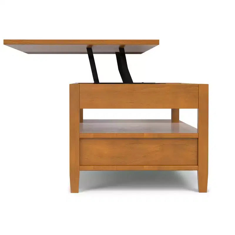 Norfolk SOLID WOOD 48 inch Wide Rectangle Transitional Lift Top Coffee Table