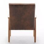 Mid-Century Modern Accent Chair with Armrests, Microfiber Upholstery, Solid Wood