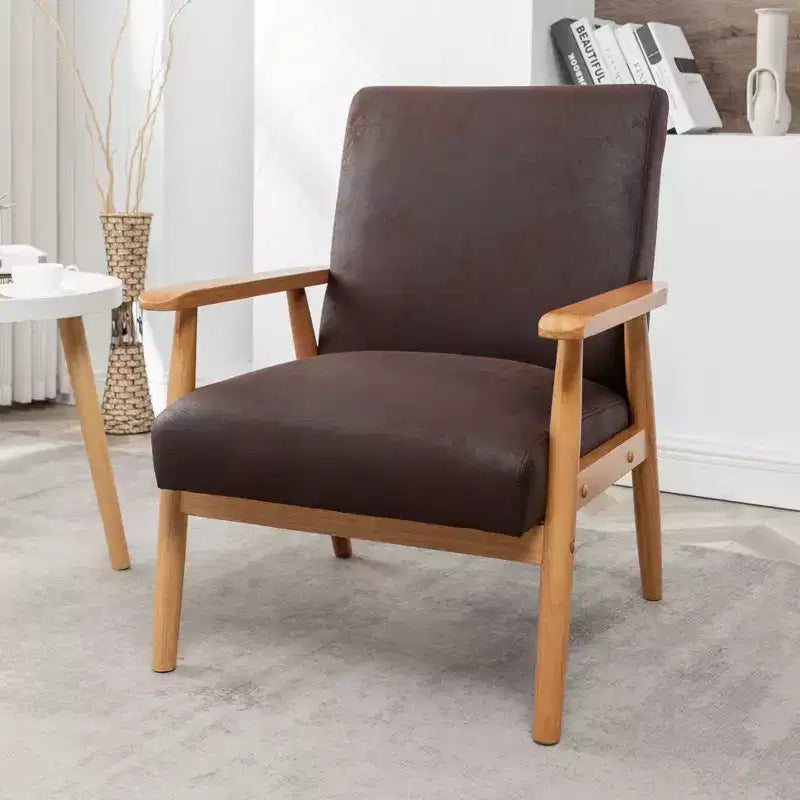 TUYOHW Mid-Century Modern Accent Chair with Armrest Lounge Comfy Chair with Solid Wood Frame Single Accent Chairs for Living Room, Bedroom