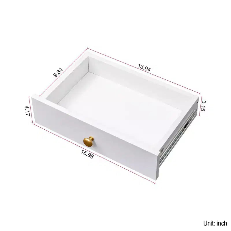 Fold-Out Convertible Writing Desk Cabinet with 2-Tier Shelf and Drawer