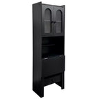 Fold-Out Convertible Writing Desk Cabinet with 2-Tier Shelf and Drawer