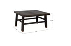 Reclaimed Elm Wood Square Coffee Table, Brushed Black, 30x30 Inches