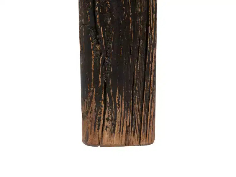 Reclaimed Elm Wood Square Coffee Table, Brushed Black, 30x30 Inches