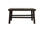 Reclaimed Elm Wood Square Coffee Table, Brushed Black, 30x30 Inches
