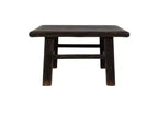 Reclaimed Elm Wood Square Coffee Table, Brushed Black, 30x30 Inches