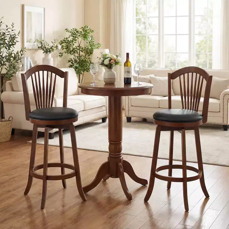 360° Swivel Bar Stools Set of 2 or 4, 31-Inch Seat Height, PVC Leather