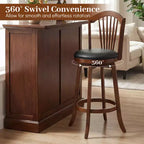 360° Swivel Bar Stools Set of 2 or 4, 31-Inch Seat Height, PVC Leather