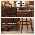 360° Swivel Bar Stools Set of 2 or 4, 31-Inch Seat Height, PVC Leather