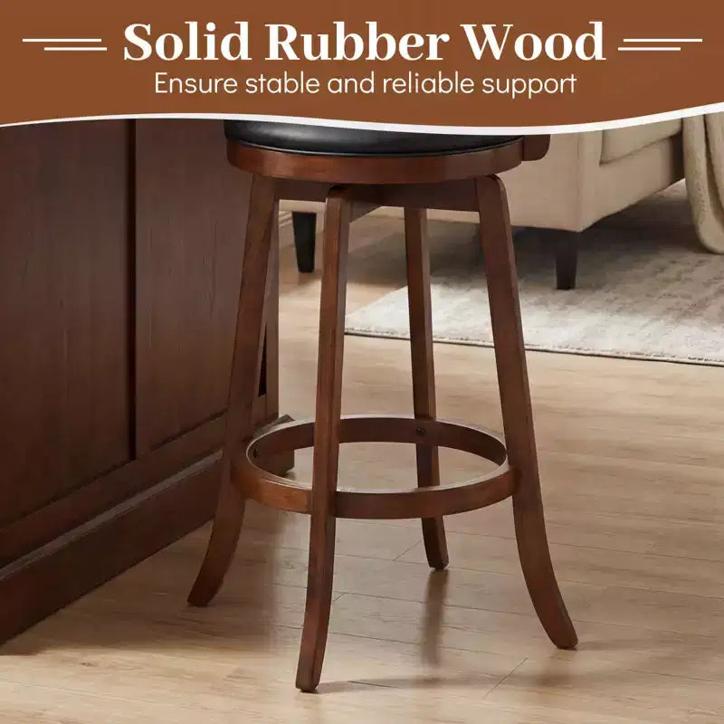 360° Swivel Bar Stools Set of 2 or 4, 31-Inch Seat Height, PVC Leather