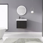 24-Inch Wall-Mounted Bathroom Vanity with Sink, 2-Door Floating Cabinet