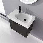24-Inch Wall-Mounted Bathroom Vanity with Sink, 2-Door Floating Cabinet