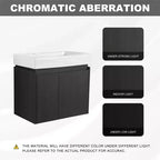 24-Inch Wall-Mounted Bathroom Vanity with Sink, 2-Door Floating Cabinet