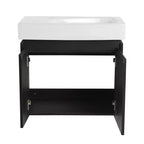 24-Inch Wall-Mounted Bathroom Vanity with Sink, 2-Door Floating Cabinet