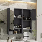 29x28 Modern Wall-Mounted Medicine Cabinet with Mirror and Towel Rack