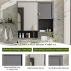29x28 Modern Wall-Mounted Medicine Cabinet with Mirror and Towel Rack