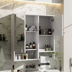 29x28 Modern Wall-Mounted Medicine Cabinet with Mirror and Towel Rack