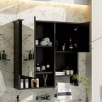 29x28 Modern Wall-Mounted Medicine Cabinet with Mirror and Towel Rack