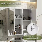 29x28 Modern Wall-Mounted Medicine Cabinet with Mirror and Towel Rack