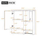 29x28 Modern Wall-Mounted Medicine Cabinet with Mirror and Towel Rack
