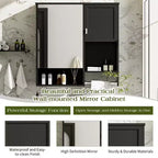 29x28 Modern Wall-Mounted Medicine Cabinet with Mirror and Towel Rack