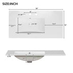 36-Inch Freestanding Bathroom Vanity with Sink, 5 Drawers, 2 Soft-Close Doors