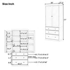 77-Inch Freestanding Tall Kitchen Pantry Cabinet, 3 Drawers, Adjustable Shelves
