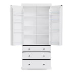 77-Inch Freestanding Tall Kitchen Pantry Cabinet, 3 Drawers, Adjustable Shelves