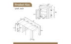 Extending Dining Table with Power Outlet, Rolling Kitchen Island