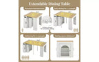 Extending Dining Table with Power Outlet, Rolling Kitchen Island