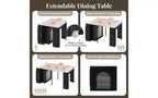 Extending Dining Table with Power Outlet, Rolling Kitchen Island