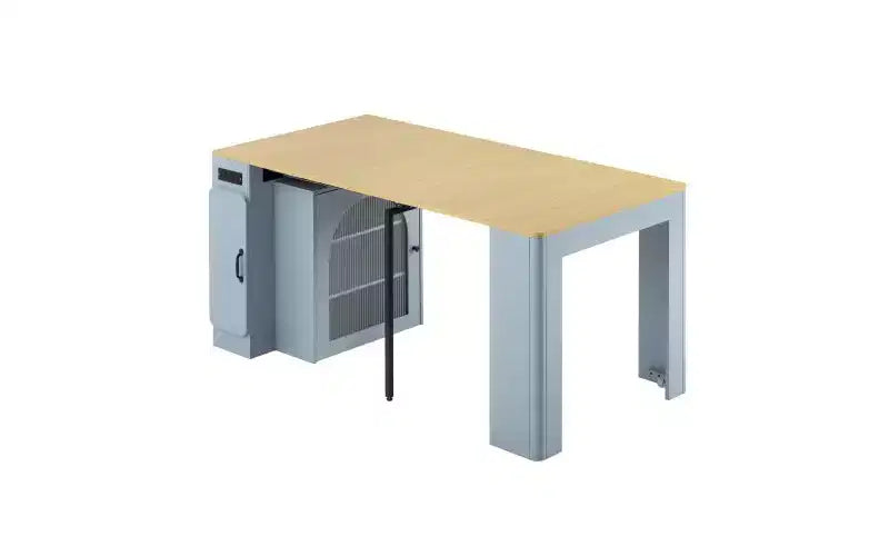 Extending Dining Table with Power Outlet, Rolling Kitchen Island