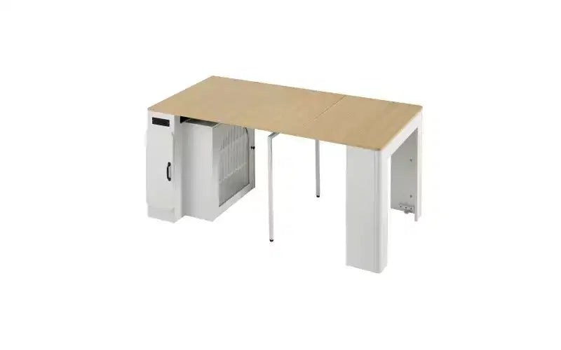 Extending Dining Table with Power Outlet, Rolling Kitchen Island