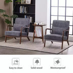 Mid-Century Modern Accent Chair with Pillow, Solid Wood Legs, Upholstered