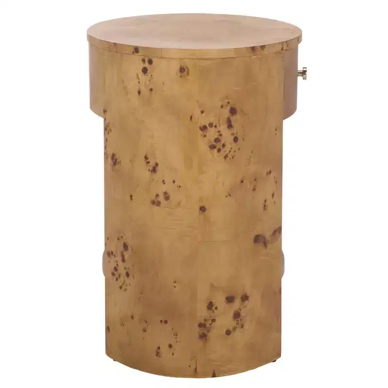 Accent Table with 1 Drawer and 1 Shelf, Natural Wood Finish