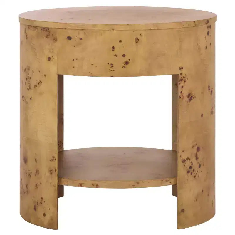 Accent Table with 1 Drawer and 1 Shelf, Natural Wood Finish