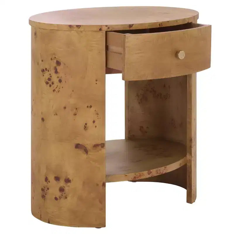 Accent Table with 1 Drawer and 1 Shelf, Natural Wood Finish