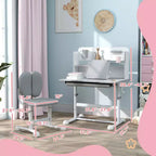 TUYOHW Kids Desk and Chair Set,Desk with Height Adjustable & Tilt Desktop,Storage Drawer,Reading Rack,Childrens Study Desk for Writing,Ages 3-12