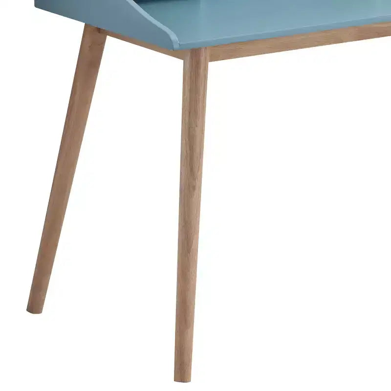 TUYOHW Wooden Writing Desk,Modern Study Desk with Hutch,4 Open Shelves,Solid Rubberwood Legs,Computer Desk for Home Office,Study,Bedroom