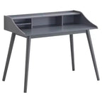 TUYOHW Wooden Writing Desk,Modern Study Desk with Hutch,4 Open Shelves,Solid Rubberwood Legs,Computer Desk for Home Office,Study,Bedroom