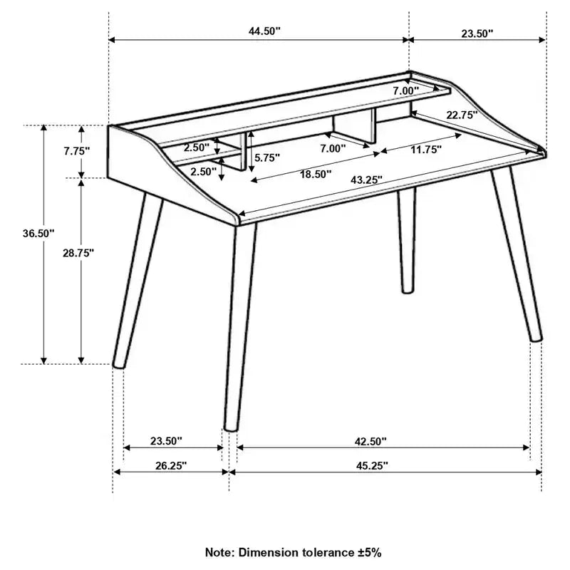 TUYOHW Wooden Writing Desk,Modern Study Desk with Hutch,4 Open Shelves,Solid Rubberwood Legs,Computer Desk for Home Office,Study,Bedroom