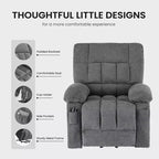 Power Recliner Chair with 8-Point Massage, Heating, and Extending Footrest