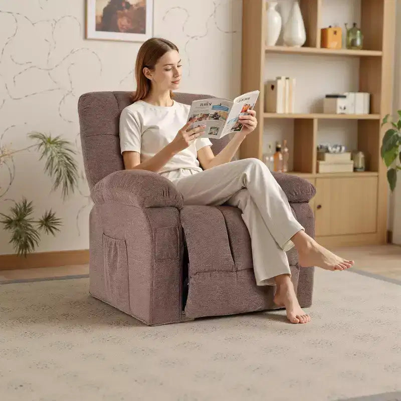 Power Recliner Chair with 8-Point Massage, Heating, and Extending Footrest