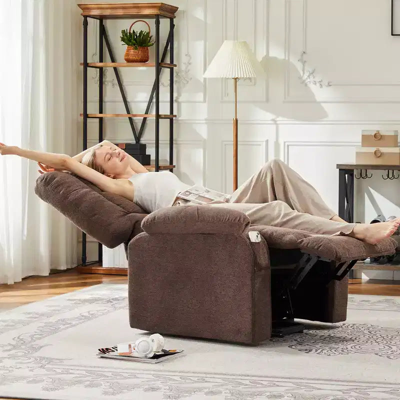 Power Recliner Chair with 8-Point Massage, Heating, and Extending Footrest