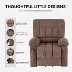 Power Recliner Chair with 8-Point Massage, Heating, and Extending Footrest
