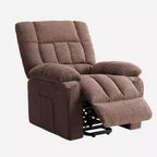 Zeus & Ruta Manual Adjustable Recliner Chair with Breathable Fabric , Side Pockets & High Backrest