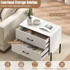 Set of 2 Modern 2-Drawer Dressers with Metal Legs and Anti-Tipping Kits