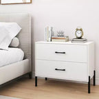 Set of 2 Modern 2-Drawer Dressers with Metal Legs and Anti-Tipping Kits