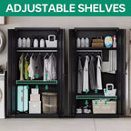 Heavy Duty Metal Wardrobe Cabinet with Lock, 72x36x18, Home Gym Office