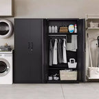 Heavy Duty Metal Wardrobe Cabinet with Lock, 72x36x18, Home Gym Office