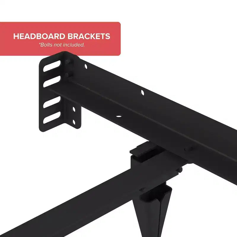 Twin/Full Atlas Lock Metal Bed Frame, Black, 1500 lb Capacity, Made in USA